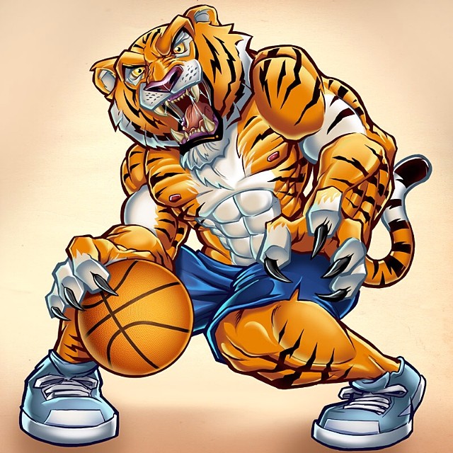 I illustrated this tiger playing basketball for Great Dane Graphics animal  sports mascots. - Flyland Designs, Freelance Illustration and Graphic  Design by Brian Allen -