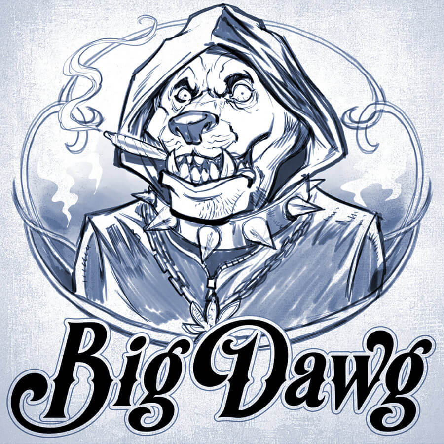 urban cannabis dog mascot