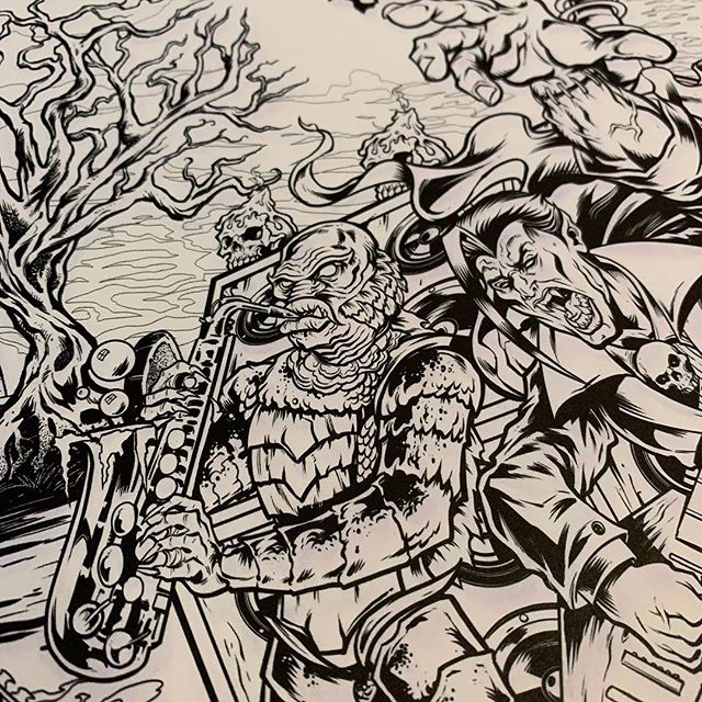 I've been working on something really exciting that I'll be sharing this week - it's the most detailed andn time-consuming illustration I've ever attempted - more to come!#monsterbash #TPF2019 #pinballart #pinballartwork #pinball #pinballmachine #playfield #backglass