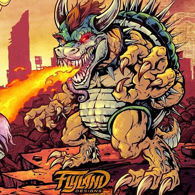 MEGA BOWSER! Mario character redesign I created for a line of trading cards - How does he blow fire like that without singing his tongue?#mario #supermario #mariofanart #bowser #nintendofanart #mascot #characterdesign #characterdesigner #conceptartist #mascotdesign #characterart