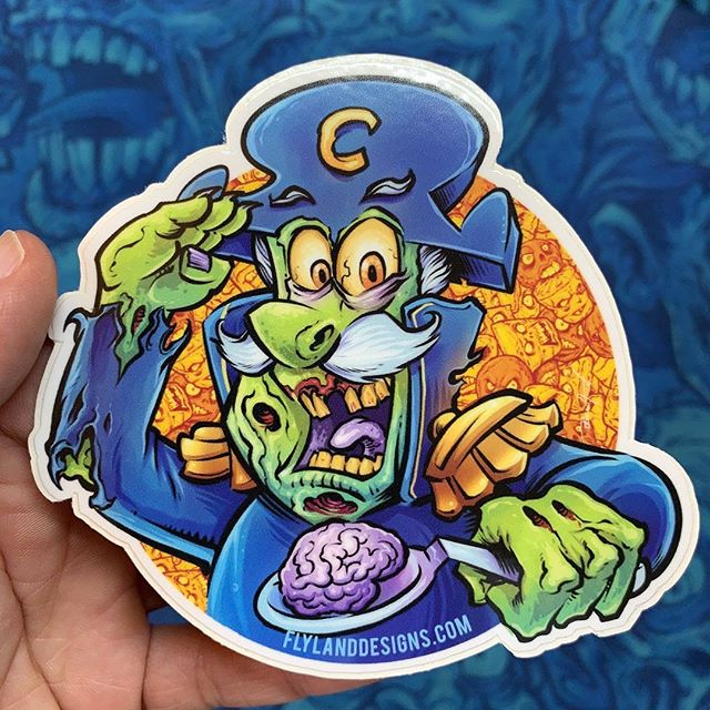 Captain Dead stickers are back in my shop! Brains are the most important meal of the day!#cartoonparody #cerealart #captaincrunch #zombieart #zombies #vinylart #vinylcollector #stickerslap #stickerart #diecutsticker #stickerswap #stickerartist #stickeraddict