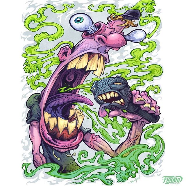 Bad Breath illustration I created for a Client's apparel brand a few years back that I always dug.Art prints available of this in my shop!•••#art #hiphopart #hiphop #cartoonart #sickart #mangastudio #clipstudiopaint #illustration #hireanillustrator #freelanceartist #wacomcintiq