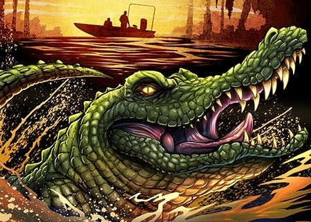 alligator in swamp