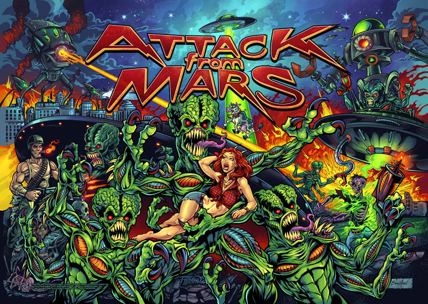 Attack From Mars Alternative Backglass