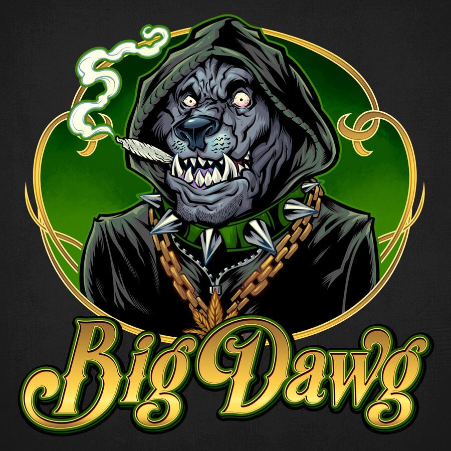 urban cannabis dog mascot