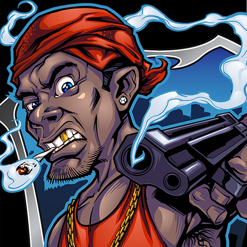 Gangster Mascot Illustration - Flyland Designs, Freelance Illustration