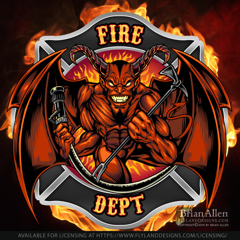 Firefighter Devil Demon Logo T Shirt Design Flyland Designs Freelance Illustration And Graphic Design By Brian Allen Firefighter Devil Demon Logo T Shirt Design Flyland Designs Freelance Illustration And Graphic Design By Brian Allen
