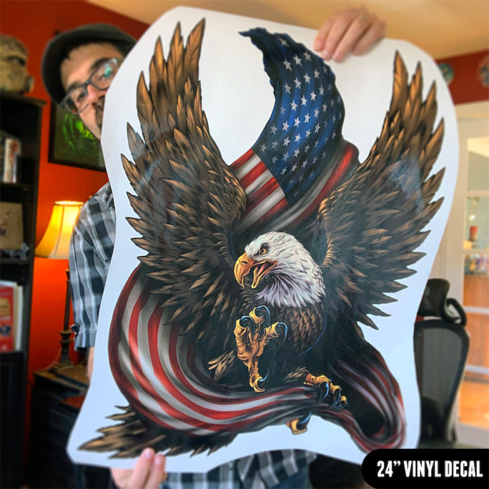 Eagle with Flag Vinyl Decal - Flyland Designs, Freelance Illustration ...