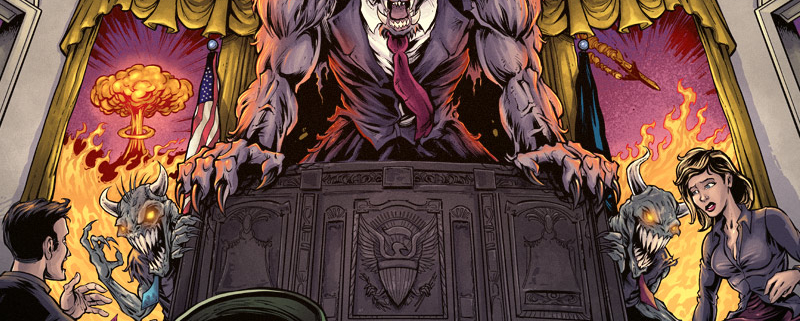 Evil werewolf in the oval office
