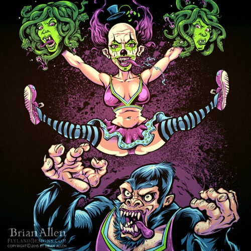Silk-screen t-shirt design of a