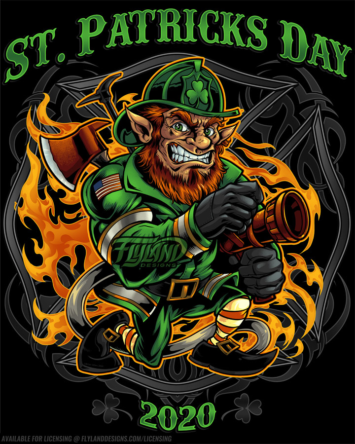 FireFighter Leprechaun holding