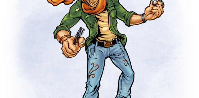 Hair salon stylist character des