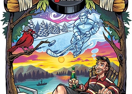 Hockey player relaxing in the wo