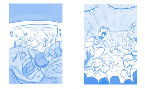 Book cover illustration of a Garage Band sketches