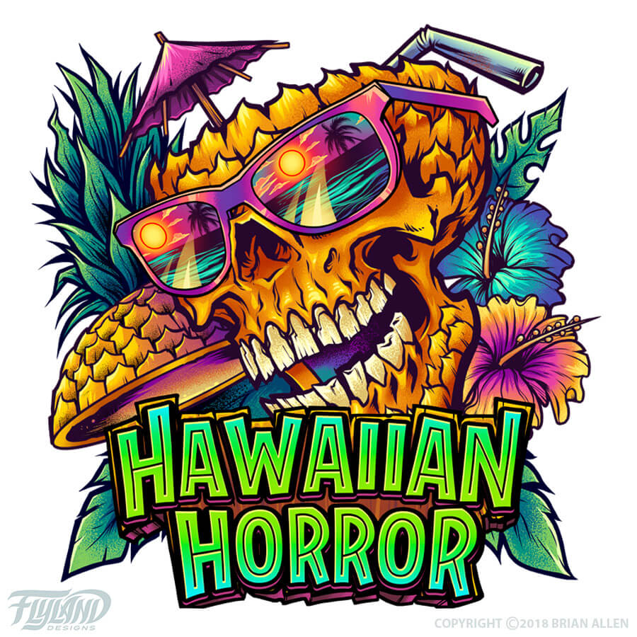 Cool beach Skeleton Logo Design