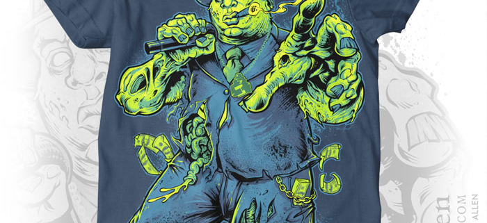 T-Shirt illustration of a zombie