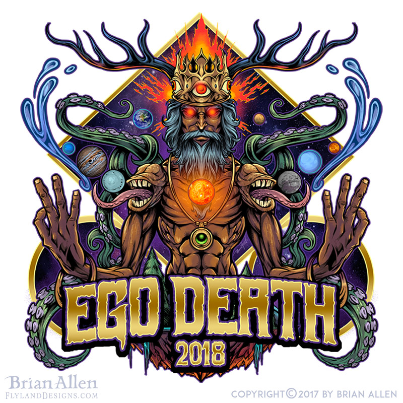 Ego Death Psychedelic Illustration Flyland Designs Freelance Illustration And Graphic Design By Brian Allen