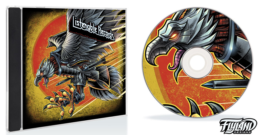Screaming robotic eagle swooping
