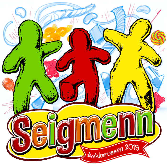 3 candy people standing in front