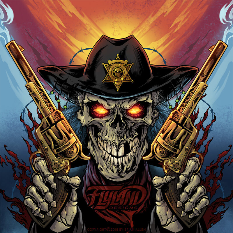 Skeleton Gunslinger Flyland Designs, Freelance Illustration and