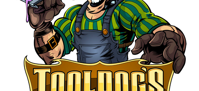 Logo illustration of a dog in st