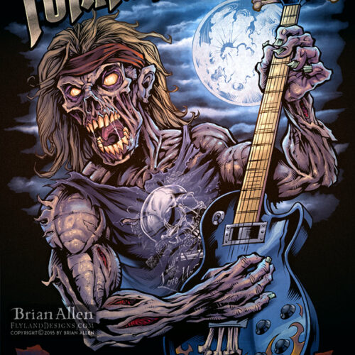t-shirt design of a skull and da