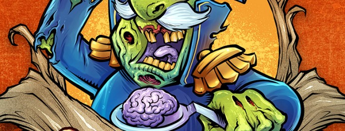 Zombie cartoon characters illustrations for eJuice vaping flavors
