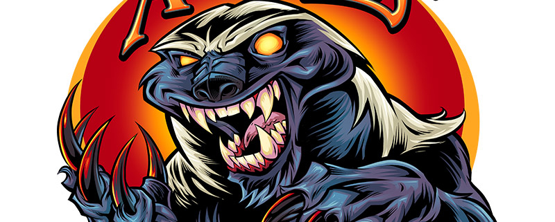 Angry honey badger mascot logo f