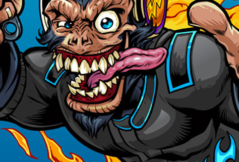 Album cover illustration of a sk